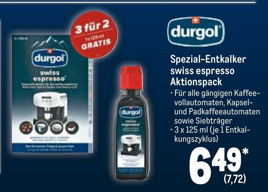 Durgol Spezial Entkalker Swiss Espresso Ml Angebot Bei Metro