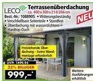 Leco terrassenüberdachung Angebot bei Norma24