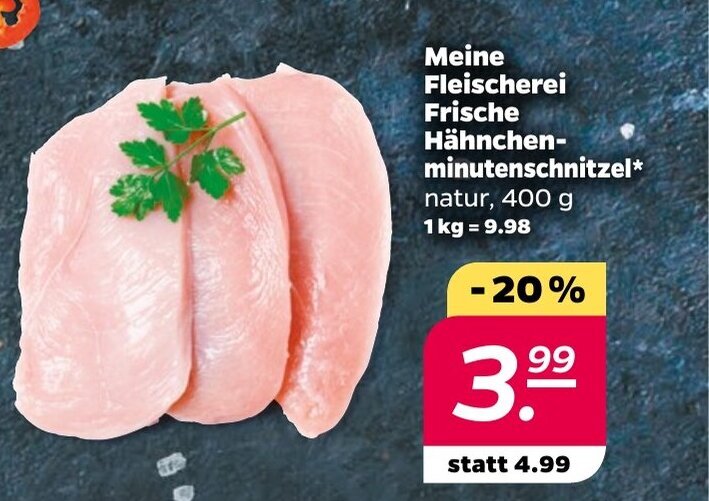 Meine Fleischerei Frische Hahnchenminutenschnitzel 400 G Angebot Bei NETTO