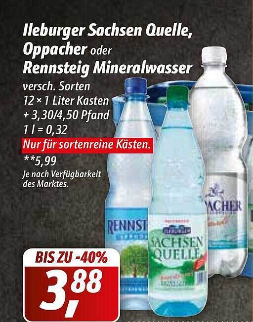 Ileburger Sachsen Quelle Oppacher Oder Rennsteig Mineralwasser Angebot