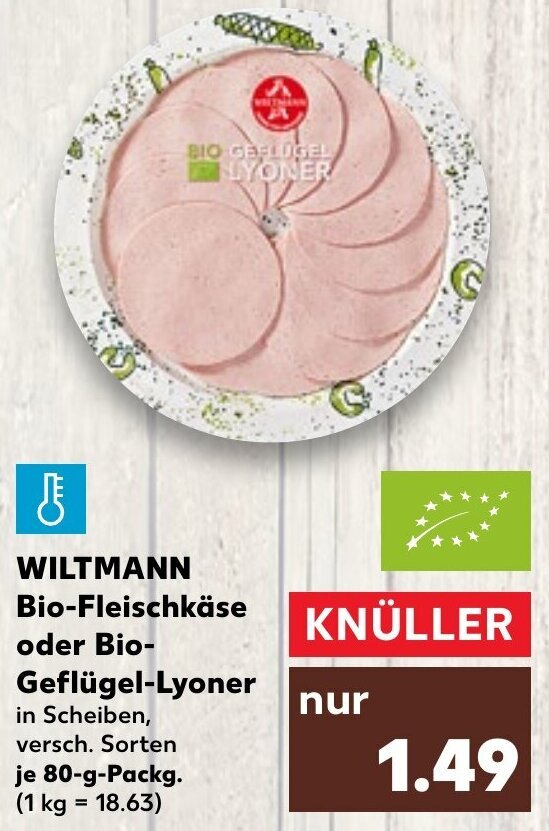 Wiltmann Bio Fleischk Se Oder Bio Gefl Gel Lyoner G Packg Angebot