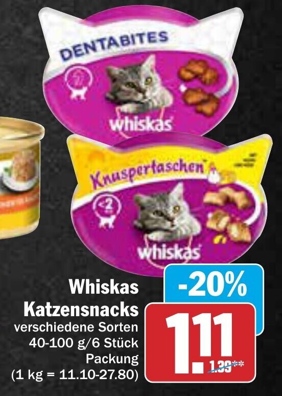 Whiskas Katzensnacks G St Ck Packung Angebot Bei Aez