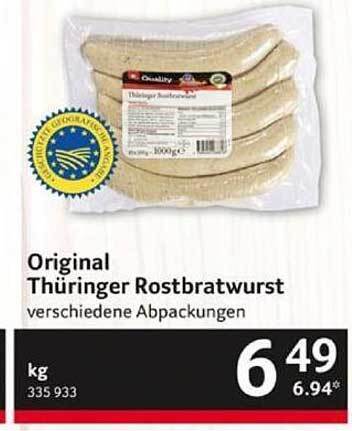 Original thüringer rostbratwurst Angebot bei Selgros