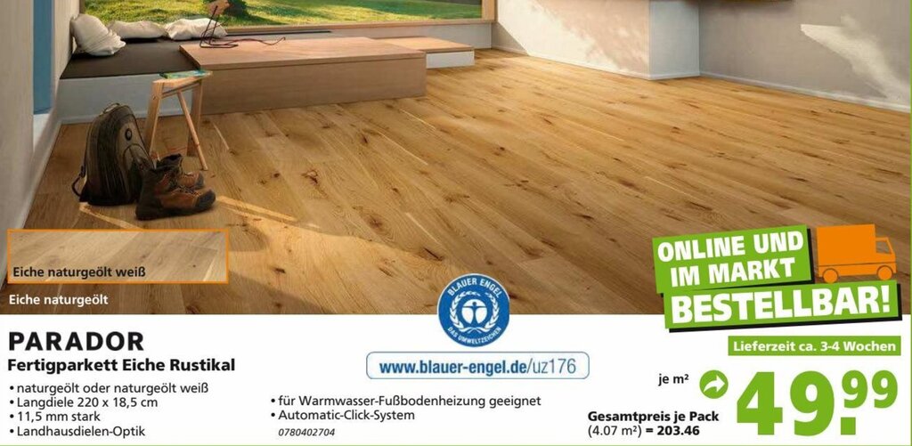 Parador Fertigparkett Eiche Rustikal Angebot Bei Globus Baumarkt