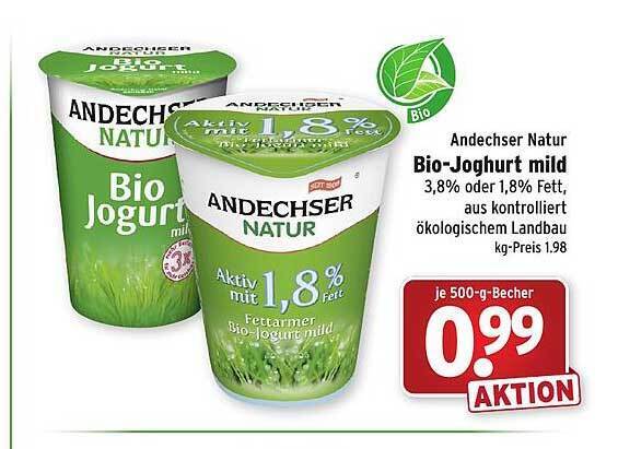 Andechser Natur Bio Joghurt Mild Angebot Bei Wasgau