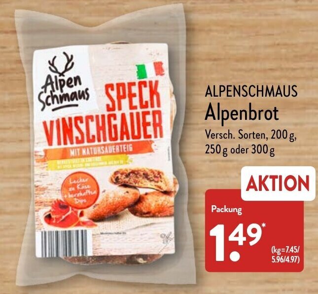 Alpenschmaus Alpenbrot G Packung Angebot Bei Aldi Nord