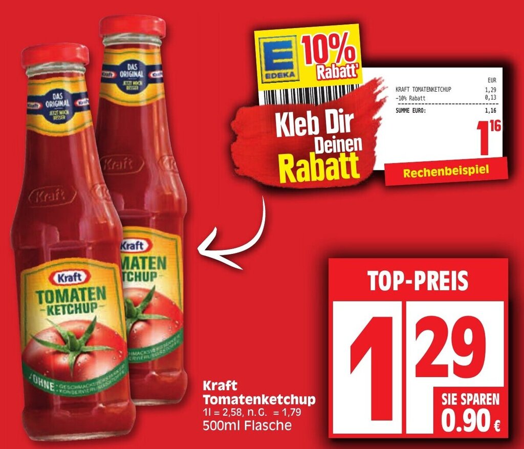 Kraft Tomatenketchup Ml Flasche Angebot Bei Edeka