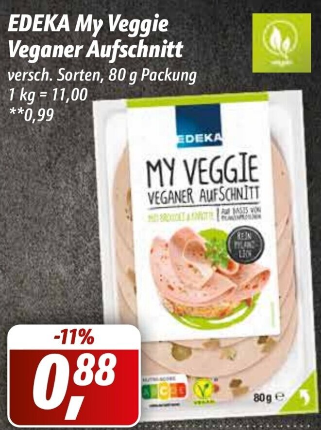 Edeka My Veggie Veganer Aufschnitt 80 G Packung Angebot Bei Simmel