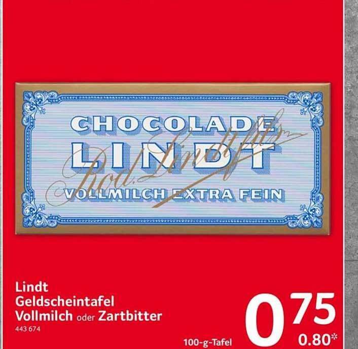 Lindt Geldscheintafel Vollmilch Oder Zartbitter Angebot Bei Selgros