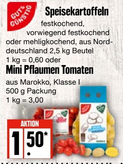 Speisekartoffeln 2 5kg O Mini Pflaumen Tomaten 250g Angebot Bei Edeka