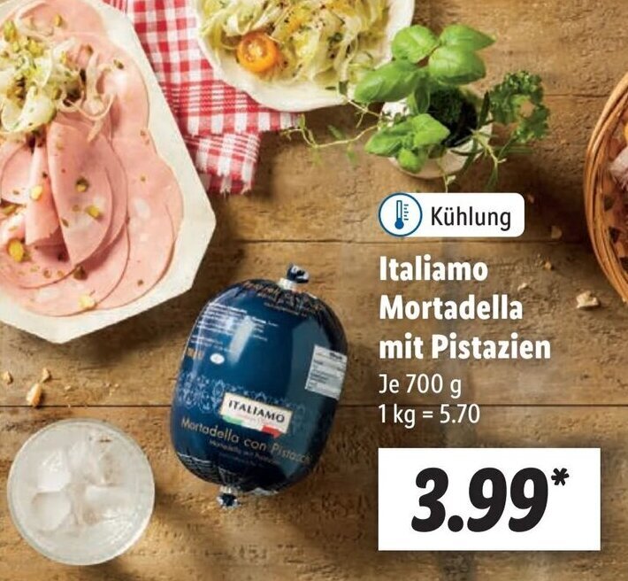 Italiamo Mortadella Mit Pistazien 700 G Angebot Bei Lidl