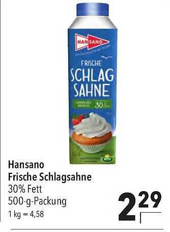 Hansano Frische Schlagsahne Angebot Bei CITTI Markt