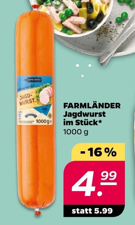 Farmlander Jagdwurst 1kg Angebot Bei NETTO