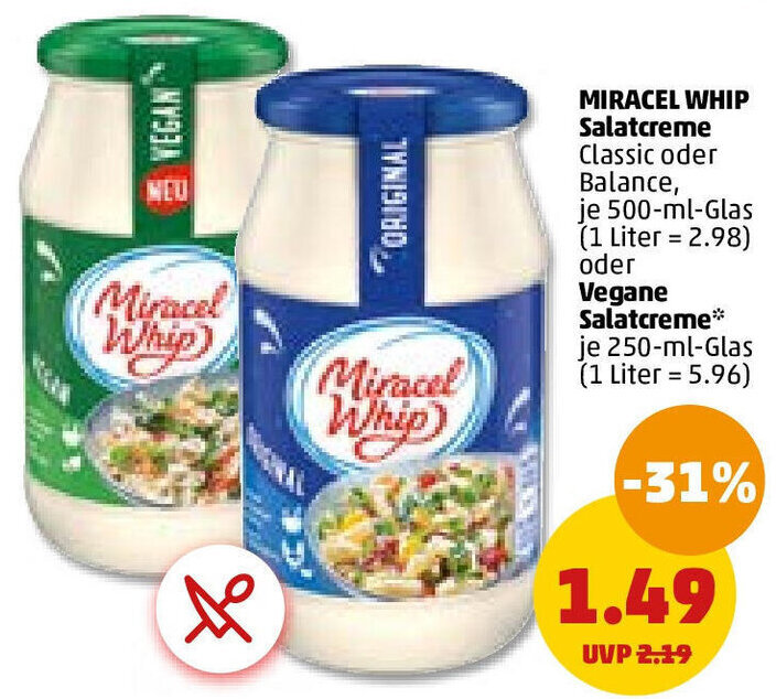 Miracel Whip Salatcreme 500 Ml Glas Oder Vegane Salatcreme 250 Ml Glas