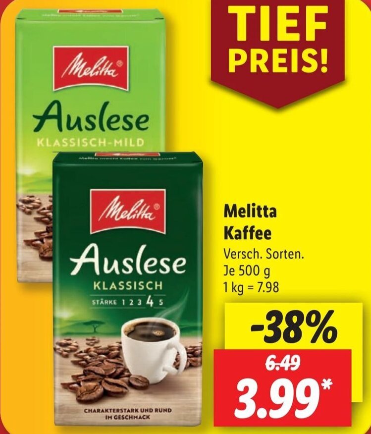 Melitta Kaffee G Angebot Bei Lidl