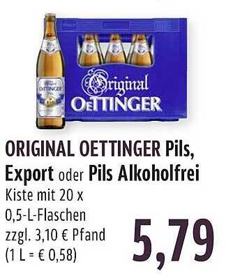 Original Oettinger Pils Export Oder Pils Alkoholfrei Angebot Bei BUNGERT