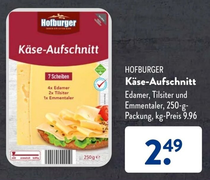 Hofburger K Se Aufschnitt G Packung Angebot Bei Aldi S D