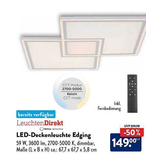 Led Deckenleuchte Edging Angebot Bei Aldi Nord