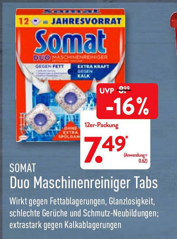 Somat Duo Maschinenreiniger Tabs Angebot Bei Aldi Nord