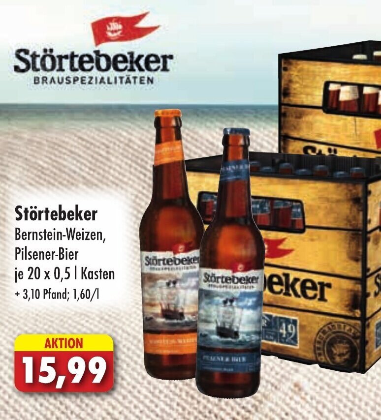 St Rtebeker Bernstein Weizen Pilsener Bier X L Kasten Angebot Bei