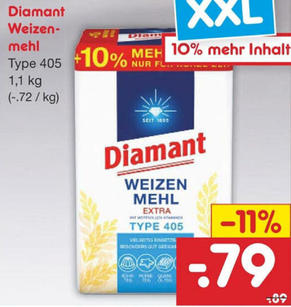 Diamant Weizenmehl Kg Angebot Bei Netto Marken Discount