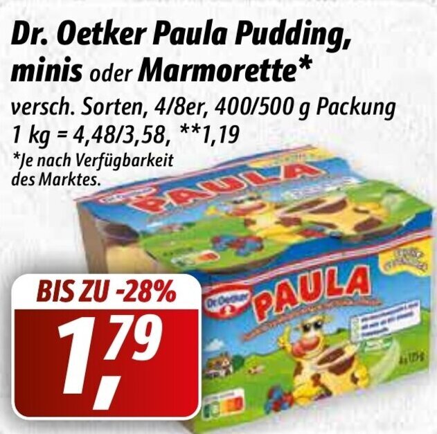 Dr Oetker Paula Pudding Paula Minis Oder Marmorette Er G