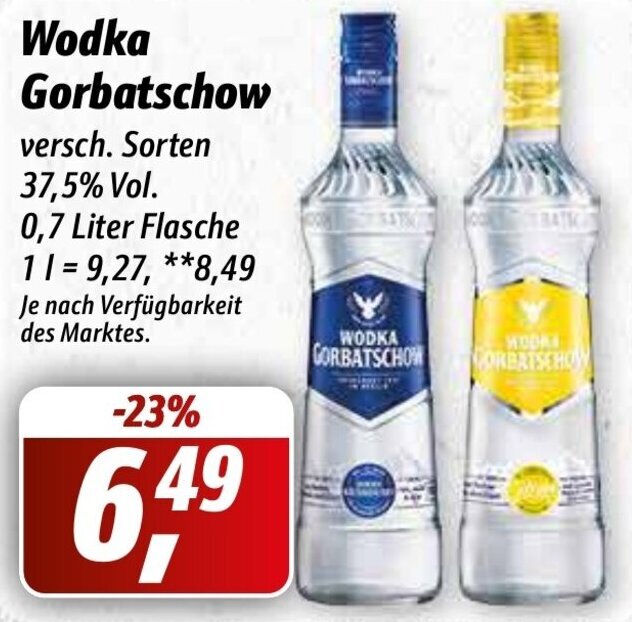 Wodka Gorbatschow Liter Flasche Angebot Bei Simmel