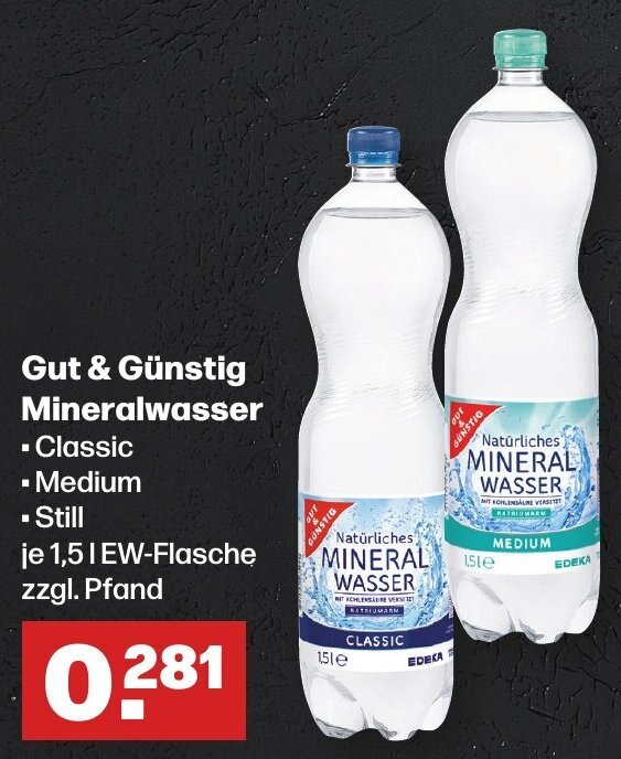 Gut Günstig Mineralwasser 1 5 L EW Flasche Angebot bei Handelshof