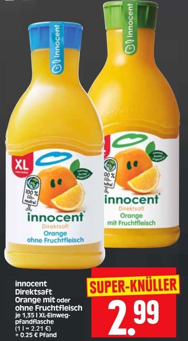 Innocent Direktsaft Orange Mit Oder Ohne Fruchtfleisch L Angebot