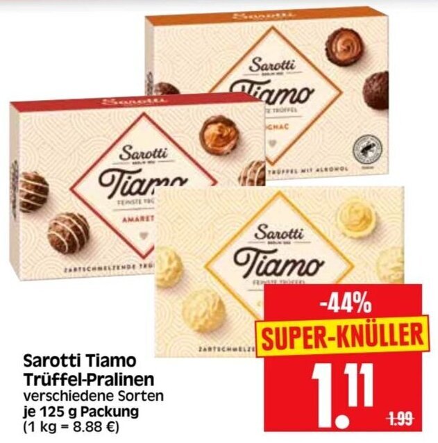 Sarotti Tiamo Tr Ffel Pralinen G Packung Angebot Bei Edeka Herkules