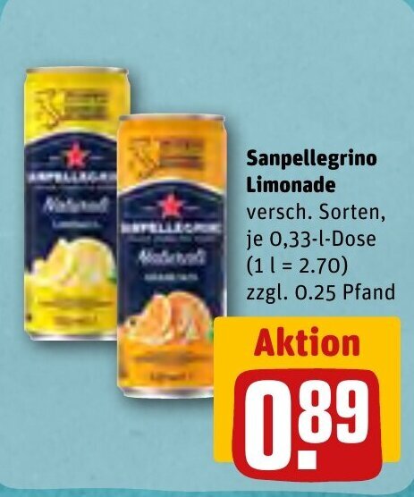 San Pellegrino Limonade L Dose Angebot Bei Rewe