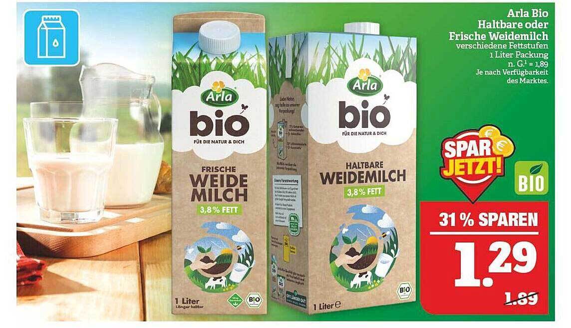 Arla Bio Haltbare Oder Frische Weidemilch Angebot Bei Marktkauf