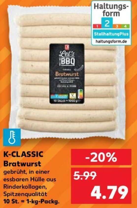 K Classic Bratwurst 1 Kg Packg Angebot Bei Kaufland