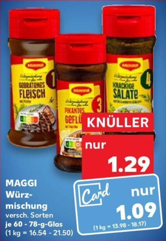 Maggi Würzmischung 60 78 g Glas Angebot bei Kaufland