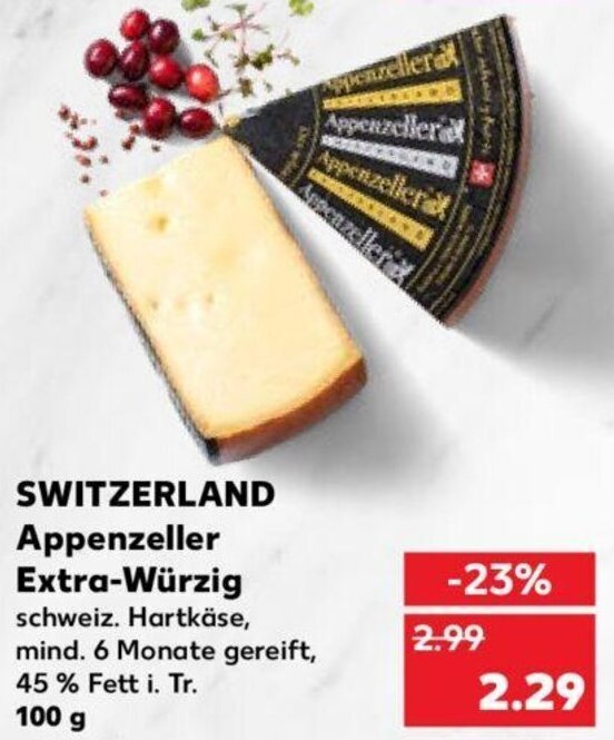 Switzerland Appenzeller Extra Würzig 100 g Angebot bei Kaufland