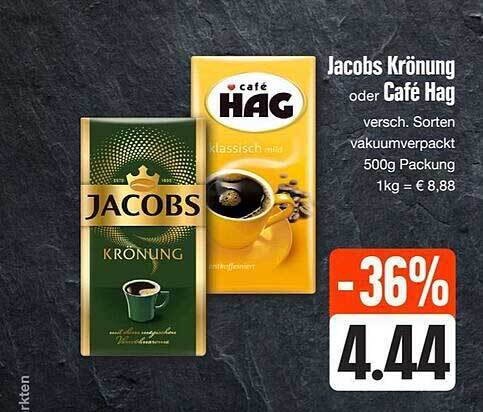 Jacobs krönung oder café hag Angebot bei Edeka