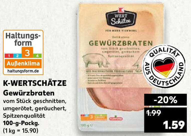 K Wertschätze Gewürzbraten 100 g Packg Angebot bei Kaufland