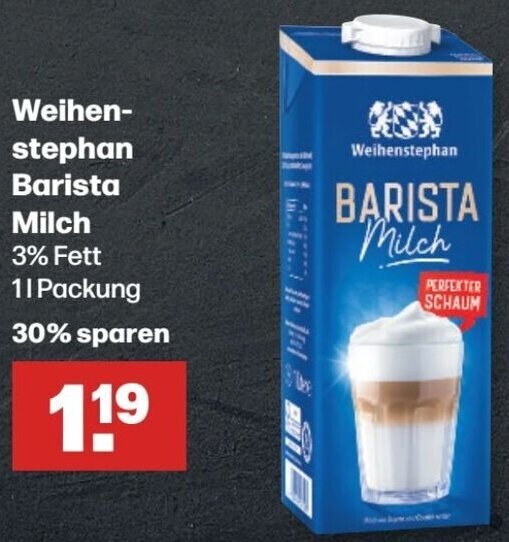 Weihenstephan Barista Milch 1 L Packung Angebot Bei Handelshof