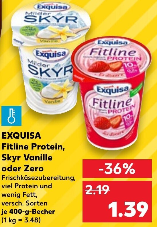 Exquisa Fitline Protein Skyr Vanille Oder Zero 400 G Becher Angebot