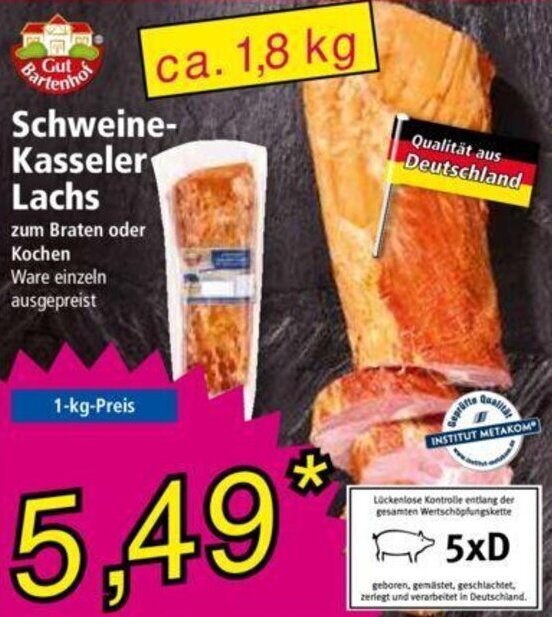 Gut Bartenhof Schweine Kasseler Lachs Kg Angebot Bei Norma