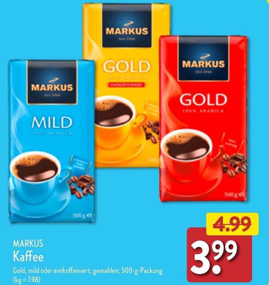 Markus Kaffee 500 G Packung Angebot Bei Aldi Nord