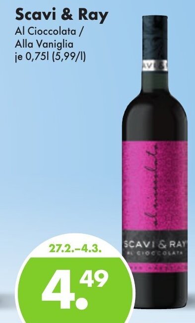 Scavi Ray Al Cioccolata Alla Vaniglia L Angebot Bei Trink Und Spare