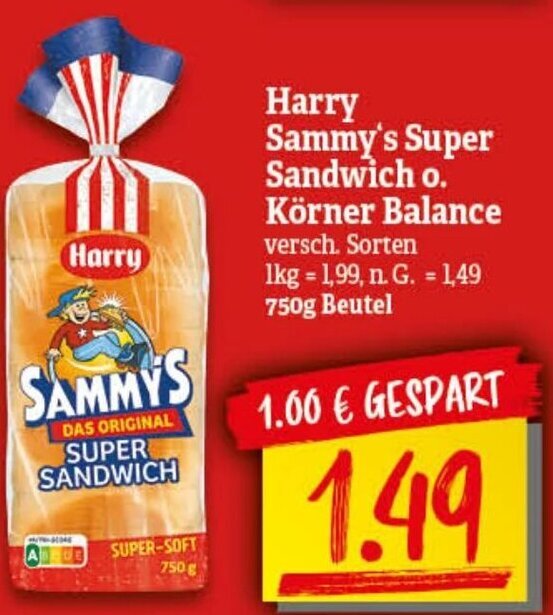 Harry Sammy S Super Sandwich O K Rner Balance G Beutel Angebot Bei