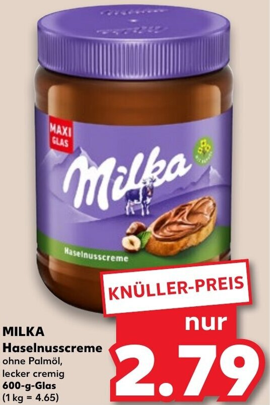 Milka Haselnusscreme 600 G Glas Angebot Bei Kaufland