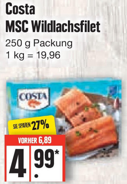 Costa Msc Wildlachsfilet G Packung Angebot Bei Edeka