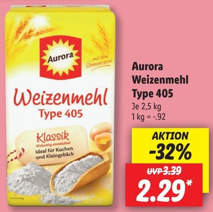 Aurora Weizenmehl Type Kg Angebot Bei Lidl