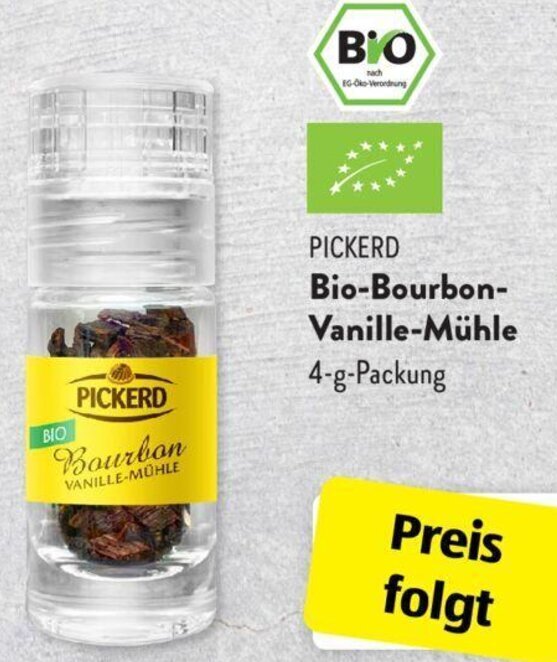 Pickerd Bio Bourbon Vanille Mühle 4 g Packung Angebot bei Aldi Süd