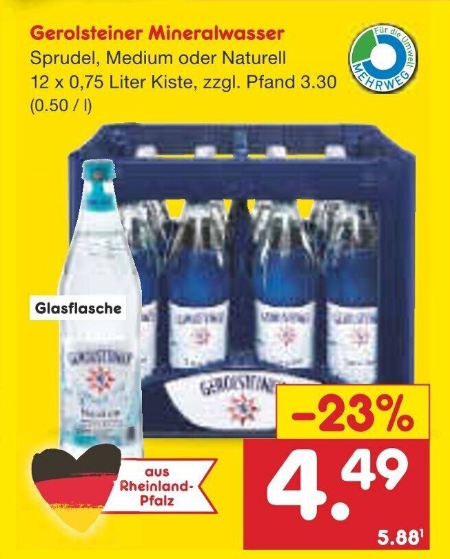 Gerolsteiner Mineralwasser 12 750ml Angebot Bei Netto Marken Discount