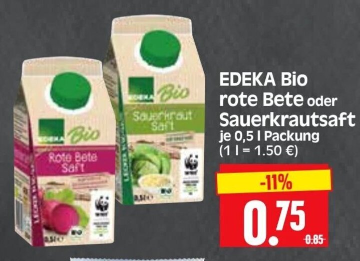 Edeka Bio Rote Bete O Sauerkrautsaft Ml Angebot Bei Edeka Herkules