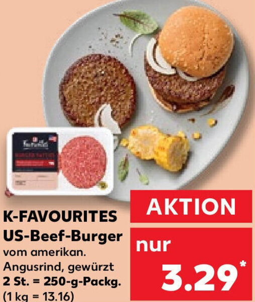 K Favourites US Beef Burger 250 G Packg Angebot Bei Kaufland